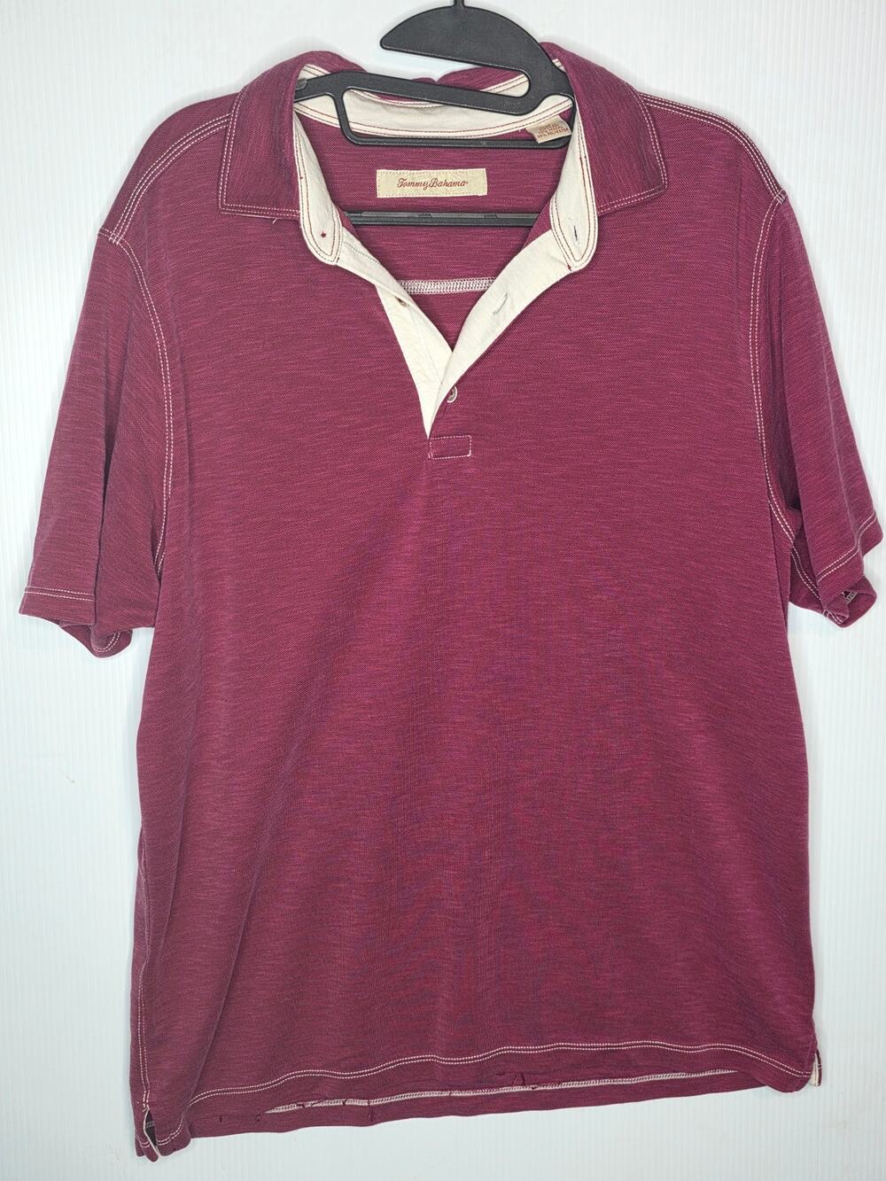 Tommy Bahama Polo Shirt Men's Size M Maroon Short Sleeve Modal Blend Preppy